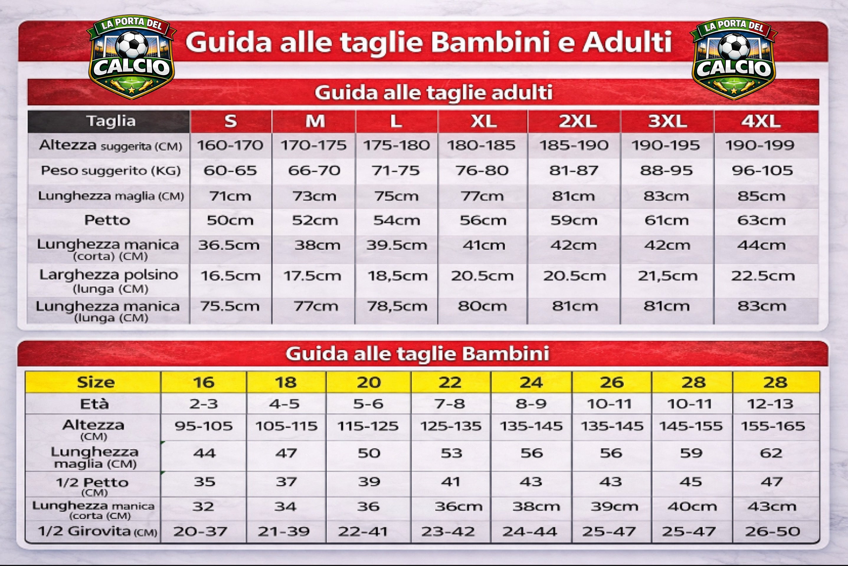Guida taglie
